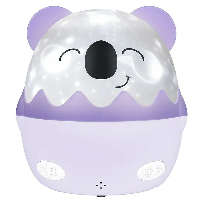 Lámpara de sobremesa LED Coco Koala - Violeta, RGBW - Adorable luz nocturna de koala con proyección de estrellas para un ambiente relajante.