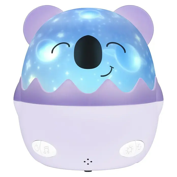 Lámpara de sobremesa LED Coco Koala - Violeta, RGBW - Adorable proyector de luz nocturna de Koala con efecto de cielo estrellado. Perfecto para bebés y niños para crear un ambiente relajante.