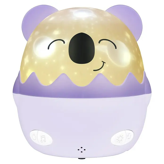 Lámpara de sobremesa LED Coco Koala - Violeta, RGBW - Luz de noche de koala con proyección de estrellas y melodías relajantes para un sueño reparador.