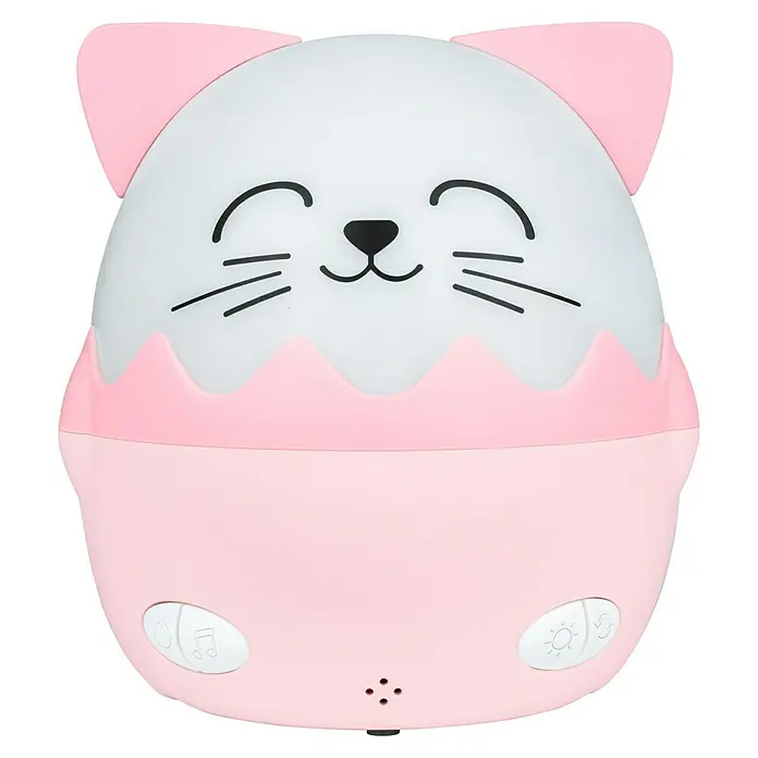 Lámpara de sobremesa LED Mía Gato - Rosa, RGBW - Linda luz nocturna de gato rosa para habitación infantil. Luz suave y melodías relajantes crean un ambiente relajado.