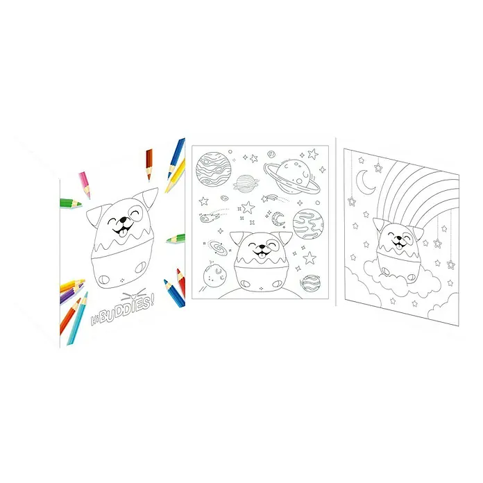 Lámpara de sobremesa LED Perro Max - 0 W, Naranja, RGBW - Libro para colorear para niños con tiernos perritos e ilustraciones espaciales, ideal para colorear y disfrutar de forma creativa.