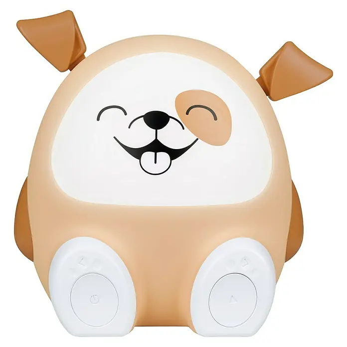 Altavoz Bluetooth Perro Max - Violeta, 15 W - Adorable luz nocturna en forma de perro con una cara alegre, ideal para las habitaciones de los niños para iluminar suavemente y crear un ambiente relajante.