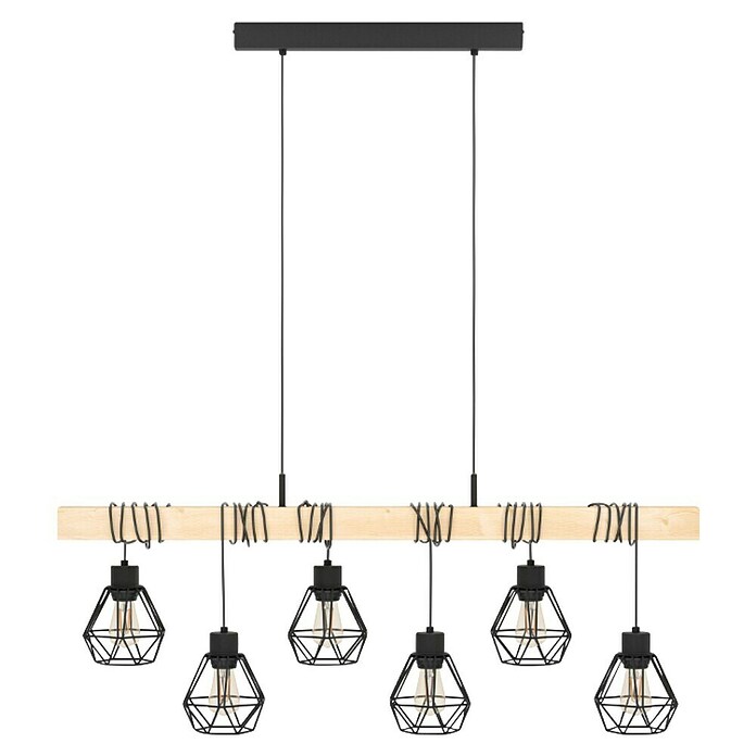 Eglo Townshend 5 Lámpara colgante (360 W, L x An x Al: 100 x 20 x 110 cm, Negro, E27) | BAUHAUS