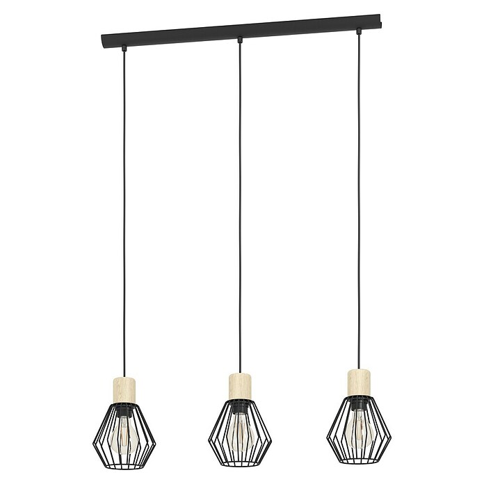 Eglo Lámpara colgante Palmorla (60 W, L x An x Al: 76 x 16 x 110 cm, Negro, E27) | BAUHAUS
