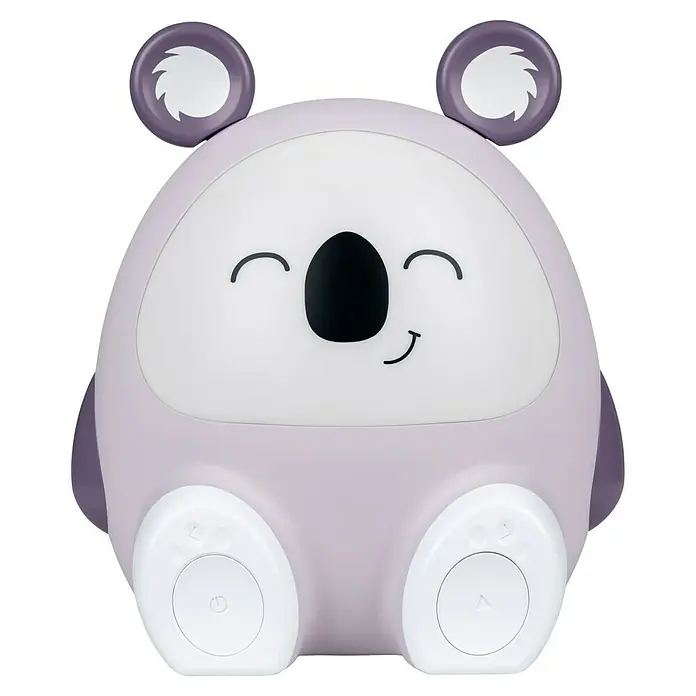 Altavoz Bluetooth Coco Koala - Violeta, 15 W - Adorable proyector de luz nocturna de koala, perfecto para la habitación de los niños. Luz suave y melodías relajantes para un sueño reparador.