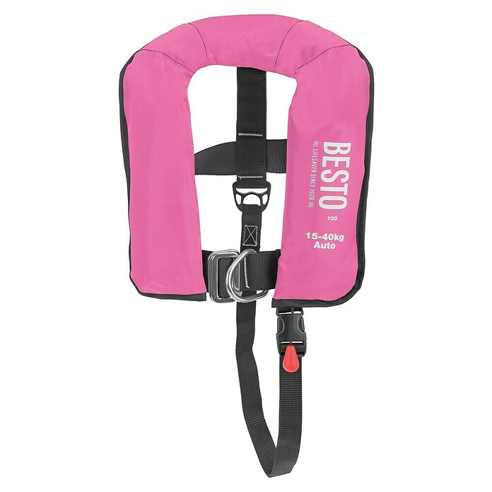 Besto Automatisch reddingsvest Junior 100N (150 N, Geschikt voor gewicht: 15 kg - 40 kg, Roze) | BAUHAUS