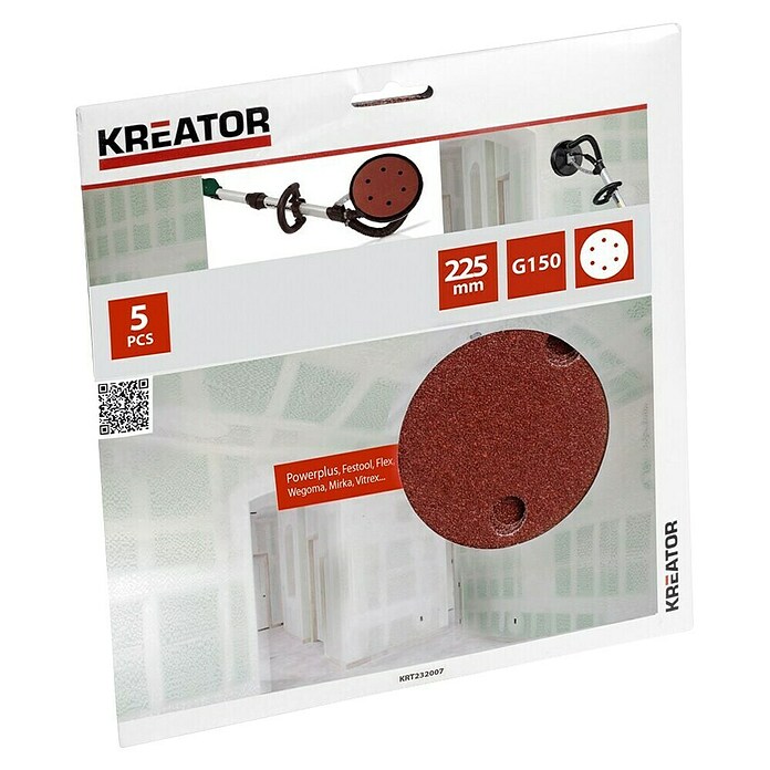 Set de hojas de lija (Diámetro: 225 mm, 5 uds., Granulación: 150)