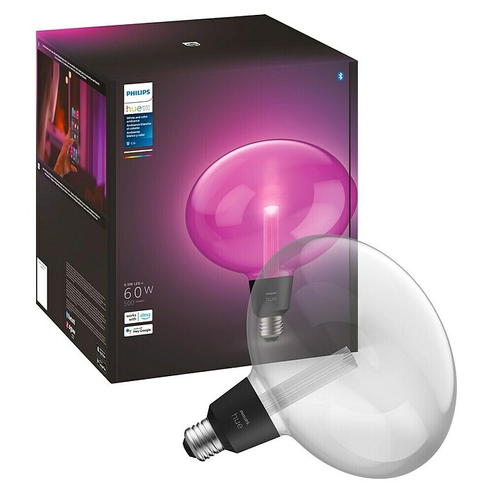 Philips Hue Smart-LED-Lampe Waca Lightguide Ellipse (E27, Dimmbar, RGBW, 500 lm, 6,8 W, 1 Stk.) | BAUHAUS