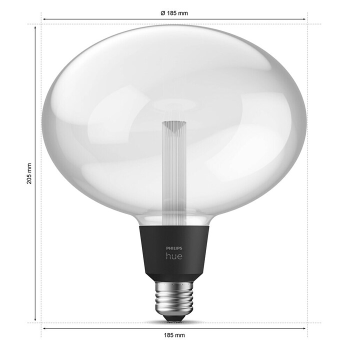 Philips Hue Smart-LED-Lampe Waca Lightguide Ellipse (E27, Dimmbar, RGBW, 500 lm, 6,8 W, 1 Stk.) | BAUHAUS