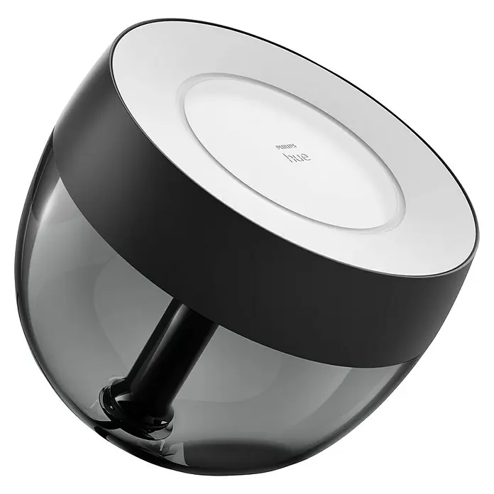 Philips Hue LED-Tischleuchte Iris - Schwarz/Transparent, Höhe: 19,4 cm - Das Philips Hue Tischleuchte Ambient ist ein smartes Beleuchtungssystem mit Dimmfunktion in Schwarz und Weiß.