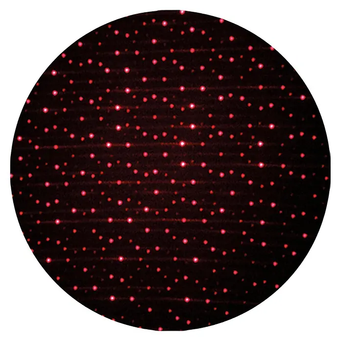 Lámpara LED decorativa Laser Light - Negro, Color de luz: Multicolor, IP44 - Una imagen detallada de una proyección de puntos láser rojos, ideal para iluminación ambiental o fines decorativos.