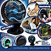 Tischventilator Fast Fan (Schwarz, L x B x H: 9,6 x 15 x 18,5 cm, Akkubetrieben)