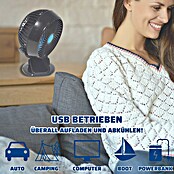 Tischventilator Fast Fan (Schwarz, L x B x H: 9,6 x 15 x 18,5 cm, Akkubetrieben)