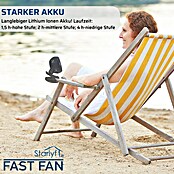 Tischventilator Fast Fan (Schwarz, L x B x H: 9,6 x 15 x 18,5 cm, Akkubetrieben)
