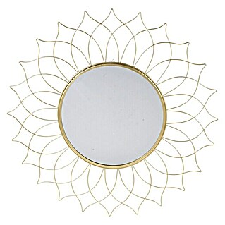Rahmenspiegel Sonne (Durchmesser: 50 cm, Gold, Metall)