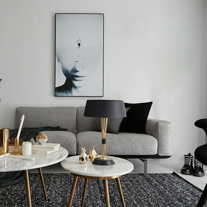 Lámpara de sobremesa (120 W, L x An x Al: 35 x 35 x 56 cm, Negro, E14) | BAUHAUS