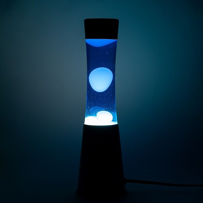 Lámpara de sobremesa decorativa lava mini (25 W, L x An x Al: 9 x 9 x 30 cm, Blanco, Azul) | BAUHAUS