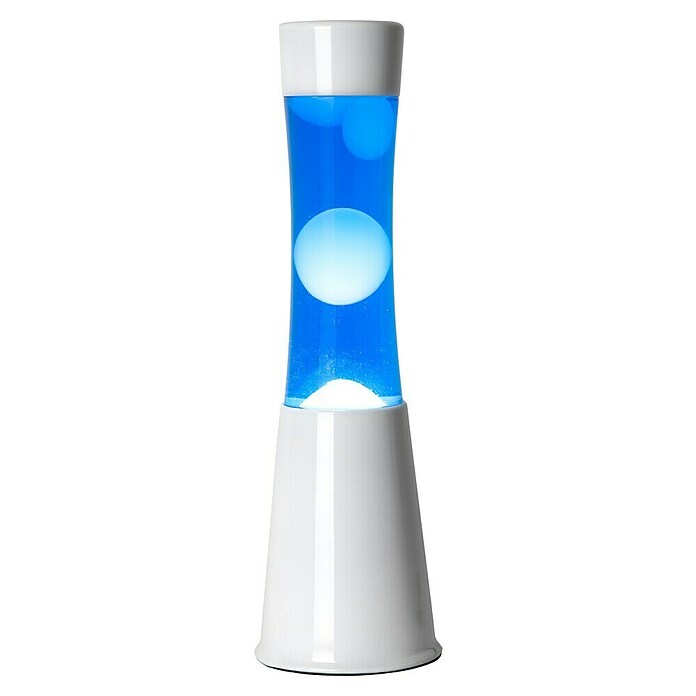 Lámpara de sobremesa decorativa lava mini (25 W, L x An x Al: 9 x 9 x 30 cm, Blanco, Azul) | BAUHAUS