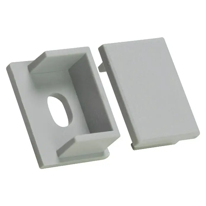 Alverlamp Tapa final perfil superficie - Específico para: Perfil LPSUP02 - Tapa final gris para perfil LED para una instalación limpia y profesional de soluciones de iluminación LED, ideal para interiores.