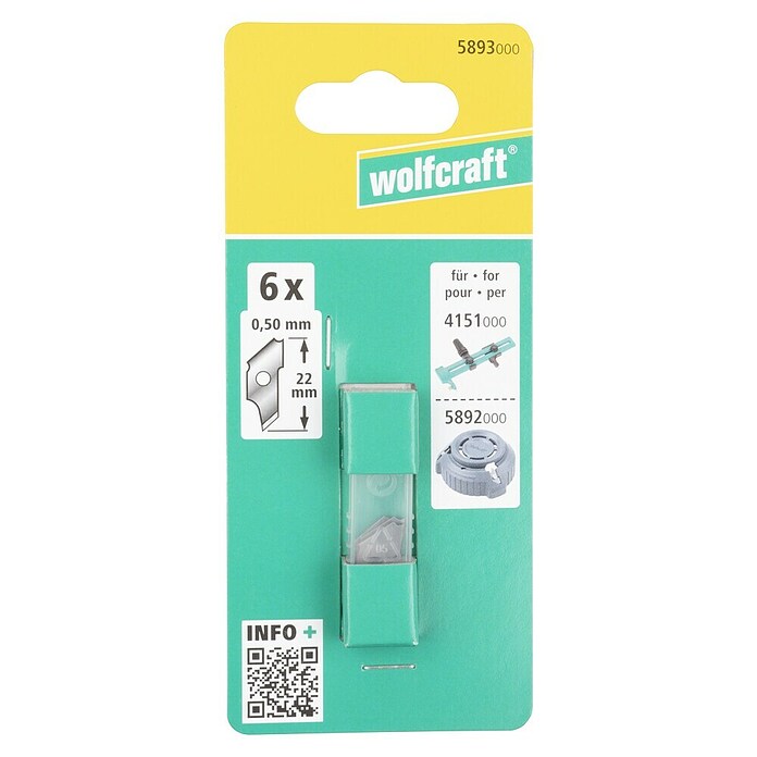 Wolfcraft Cuchilla para bordes (Específico para: Cortador circular y avellanador de bordes, 6 ud.) | BAUHAUS