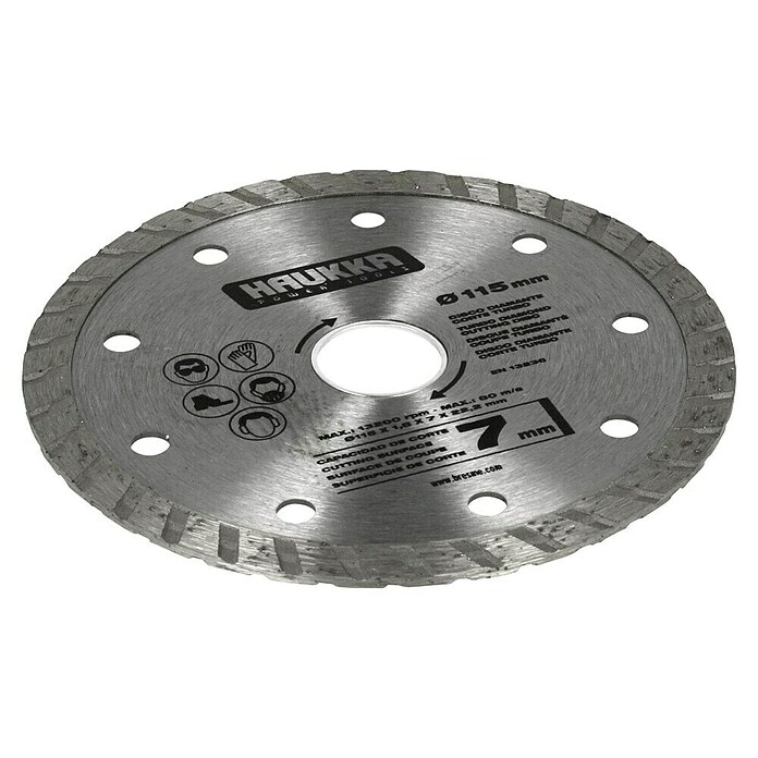 Disco de corte de diamante Turbo (115 mm, Específico para: Materiales de obra)