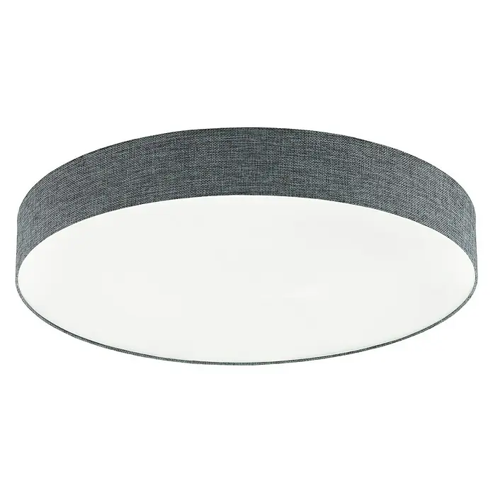 Eglo LED-Deckenleuchte rund Romao - 60 W, Ø x H: 760 mm x 12 cm, Grau, Weiß, Warmweiß - Eine moderne, graue Deckenleuchte mit einem schlichten, runden Design, das sich ideal für verschiedene Raumgestaltungen eignet.