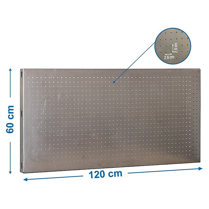 Simonrack Simonwork Panel perforado (An x Al: 60 x 120 cm, Plateado)