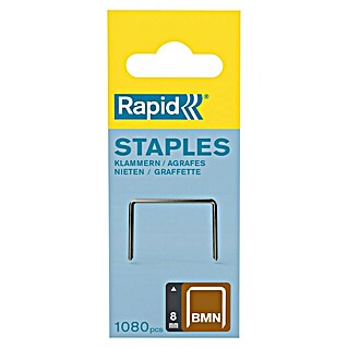 Rapid Grapa de alambre fino Tipo BMN (8 mm, Anchura parte trasera: 11,2 mm, 1.080 ud.)