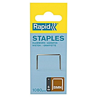 Rapid Grapa de alambre fino Tipo BMN (6 mm, Anchura parte trasera: 11,2 mm, 1.080 ud.)