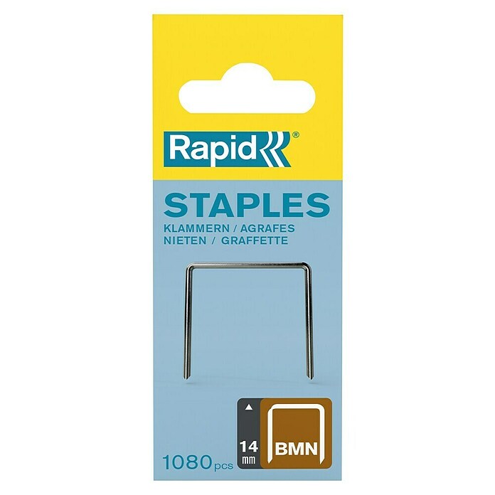 Rapid Grapa de alambre fino Tipo BMN (14 mm, Anchura parte trasera: 11,2 mm, 1.080 uds.)