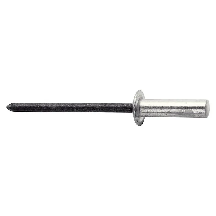 Rapid Remache - Longitud de remache: 12 mm, Diámetro de remache: 4 mm, 50 ud. - Primer plano de un remache ciego de aluminio, versátil en metalurgia y artesanía para una unión segura.