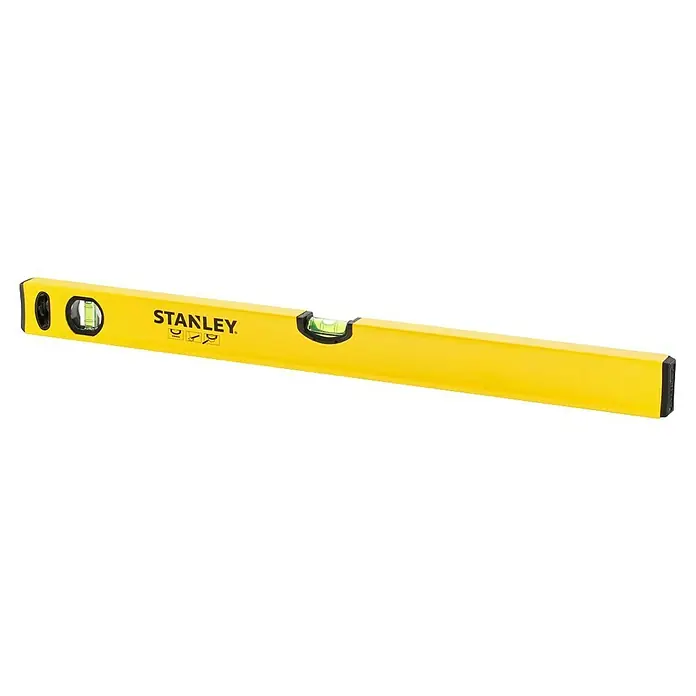 Stanley Nivel de burbuja STHT1-43103 - Aluminio, Amarillo, 60 cm - Nivel de burbuja Stanley amarillo diseñado para mediciones y nivelación precisas. Una herramienta esencial para la construcción y el bricolaje.