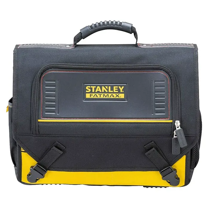 Stanley FatMax Bolsa para herramientas - L x An x Al: 32 x 42,5 x 15,5 cm, Nylon - Mochila portaherramientas Stanley Fatmax en negro y amarillo con asa de transporte.