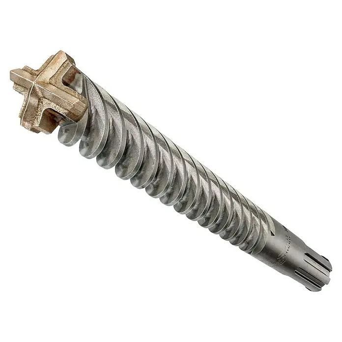 DeWalt Broca para hormigón y mampostería DT60816-QZ - 1 ud., Diámetro de la broca: 20 mm, 200 mm - Primer plano de una broca para hormigón con una hélice helicoidal para una eficiente eliminación de residuos y una punta robusta.