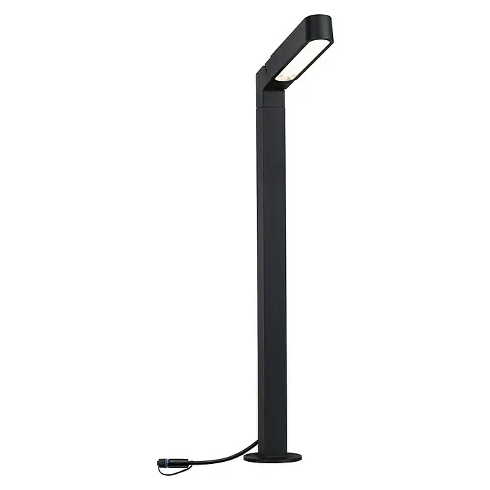 Paulmann Plug & Shine LED-Gartenspot Ito vertikal - 7,5 W, Warmweiß, L x B x H: 30 x 4,7 x 110 cm - Eine moderne, schwarze Außenleuchte mit einem hellen, rechteckigen Lichtkopf, ideal für die Beleuchtung von Wegen und Gärten. Stilvolles Design.