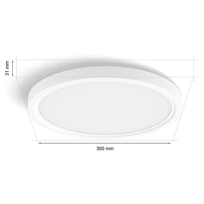 Philips Hue Ledpaneel, rond Tento WA (16,6 W, Ø x h: 29,1 x 3,2 cm, Wit, Koud wit) | BAUHAUS