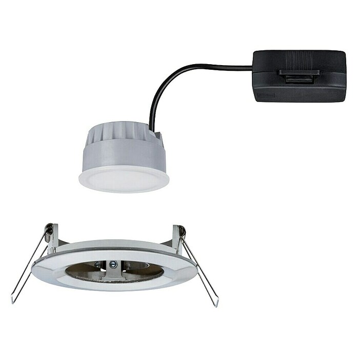 Paulmann Nova Set de focos LED empotrables redondos Coin 3-Stepdim (3 W, Hierro cepillado, 1 ud., Blanco cálido) | BAUHAUS