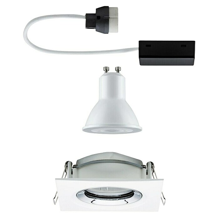 Paulmann Nova Downlight LED empotrable IP65 (6 W, L x An x Al: 9,3 x 9,3 x 9,3 cm, Blanco neutro) | BAUHAUS