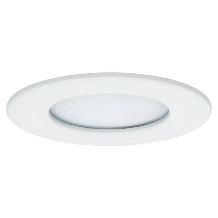 Paulmann Nova LED-Einbauleuchten-Set rund Plus Coin - Ø x H: 7,8 x 4,5 cm, Weiß matt, 1 Stk., Warmweiß, Starr - Eine moderne, runde LED-Deckenleuchte in Weiß, die ein helles und gleichmäßiges Licht für jeden Raum bietet. Elegant und energieeffizient.
