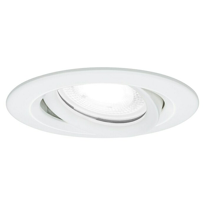 Paulmann Nova Downlight empotrable LED redondo Nova Plus regulable (6 W, Ø x Al: 9,3 x 9,5 cm, Color de luz: Blanco neutro, 1 ud., Con bombillas, Blanco) | BAUHAUS
