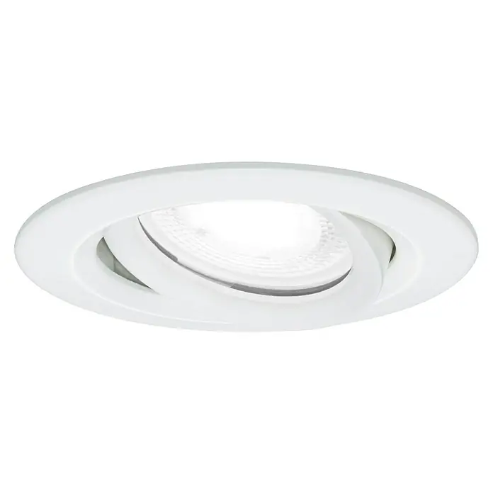Paulmann Nova LED-Einbauleuchte rund Plus - 6 W, Ø x H: 9,3 x 9,5 cm, Lichtfarbe: Neutralweiß, 1 Stk., Mit Leuchtmittel, Weiß - Nahaufnahme einer runden, weißen Einbauleuchte. Perfekt für moderne Innenräume und flexible Beleuchtungsanforderungen.