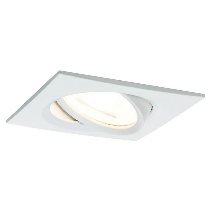 Paulmann Nova LED-Einbauleuchten-Set Coin - L x B x H: 8,4 x 8,4 x 4,5 cm, Weiß matt, 3 Stk., Warmweiß, Dimmbar - Quadratische, verstellbare LED-Deckenleuchte in Weiß. Moderner Deckenspot zur flexiblen Ausrichtung des Lichts im Raum.