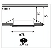 Paulmann Nova Set de focos LED empotrables redondos (Ø x Al: 7,8 x 4,5 cm, Blanco, 3 ud., Blanco cálido) | BAUHAUS