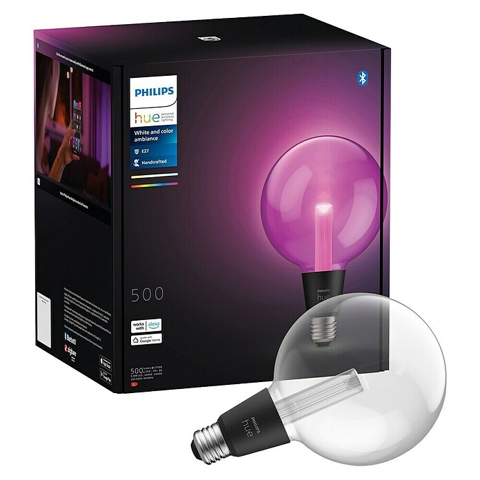 Philips Hue Smart-LED-Lampe Waca Lightguide Globe (E27, Dimmbar, RGBW, 500 lm, 6,8 W, 1 Stk., G125) | BAUHAUS