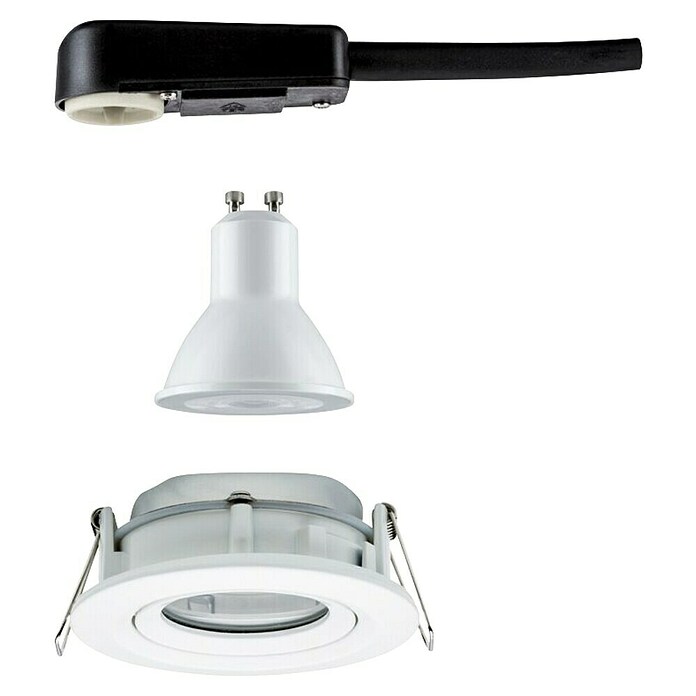 Paulmann Nova Downlight empotrable LED redondo Nova Plus regulable (6 W, Ø x Al: 9,3 x 9,5 cm, Color de luz: Blanco neutro, 1 ud., Con bombillas, Blanco) | BAUHAUS