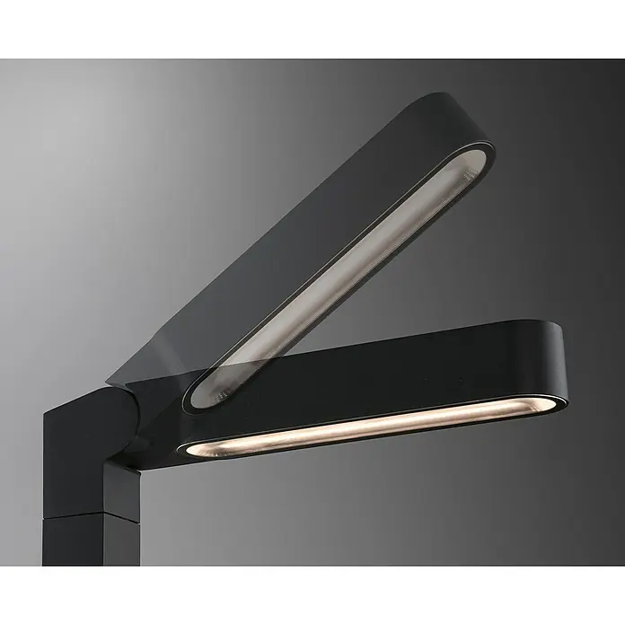 Paulmann Plug & Shine LED-Gartenspot Ito vertikal - 7,5 W, Warmweiß, L x B x H: 30 x 4,7 x 110 cm - Eine moderne, schwarze LED-Tischleuchte mit verstellbaren Armen, die ein helles, gerichtetes Licht bietet. Elegantes Design für Büro oder Zuhause.