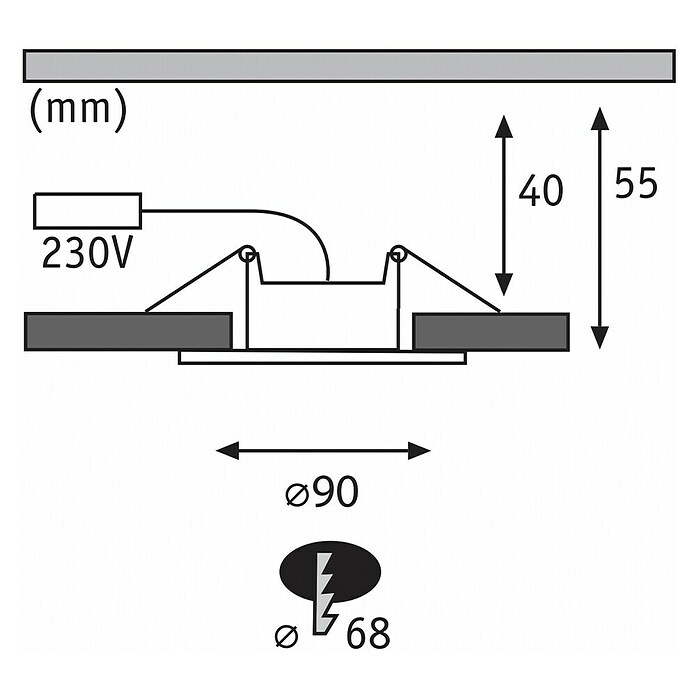 Paulmann Downlight empotrable LED redondo BBC (5 W, Blanco, Blanco neutro, 1 ud., Fijo (o rígido)) | BAUHAUS