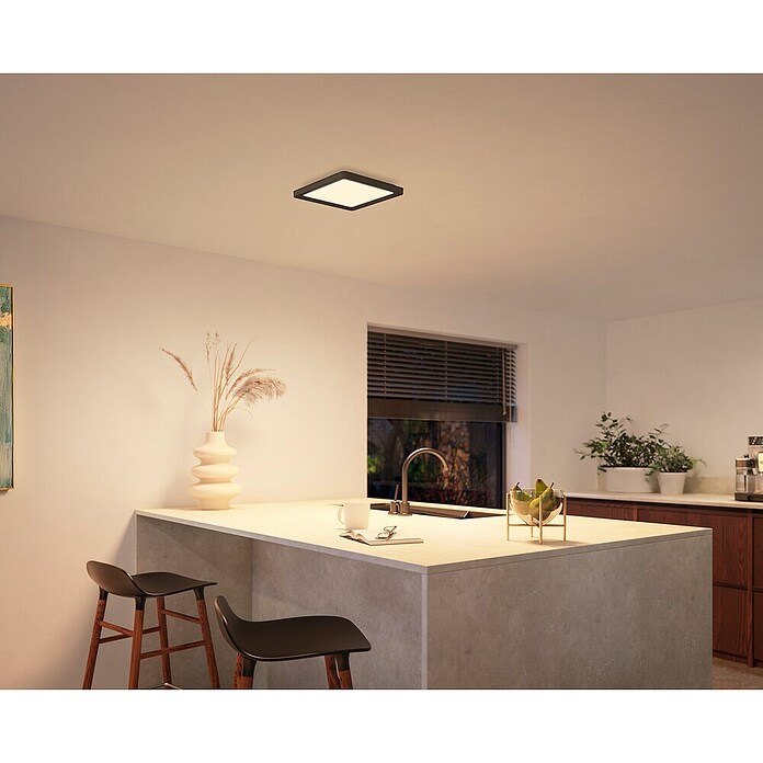 Philips Hue LED-Panel Tento (10,6 W, L x B x H: 29,5 x 29,5 x 3,5 cm, Schwarz, Kaltweiß) | BAUHAUS