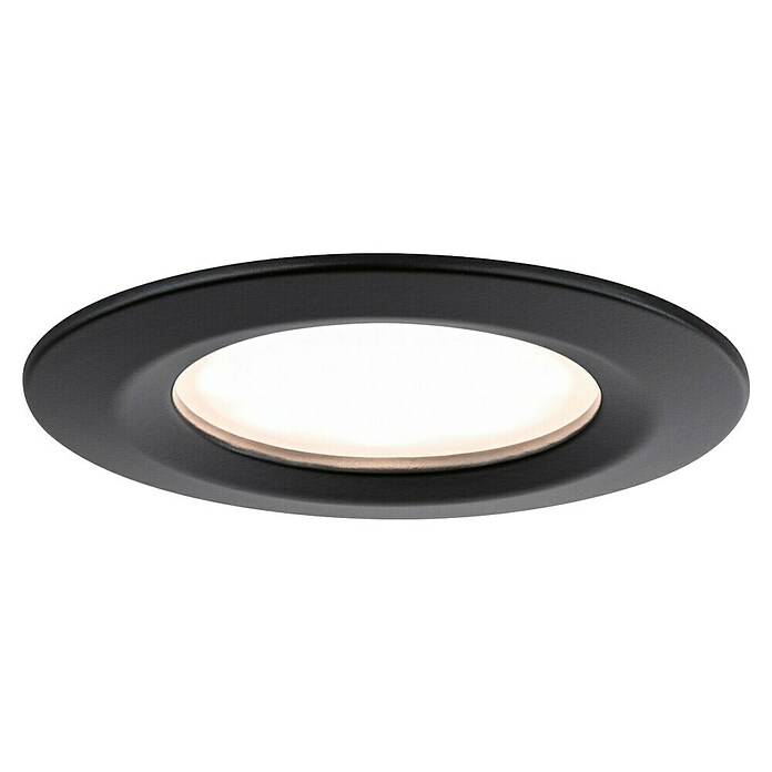 Paulmann Nova Set de focos LED empotrables redondos (Ø x Al: 7,8 x 4,5 cm, Negro, 3 ud., Blanco cálido) | BAUHAUS