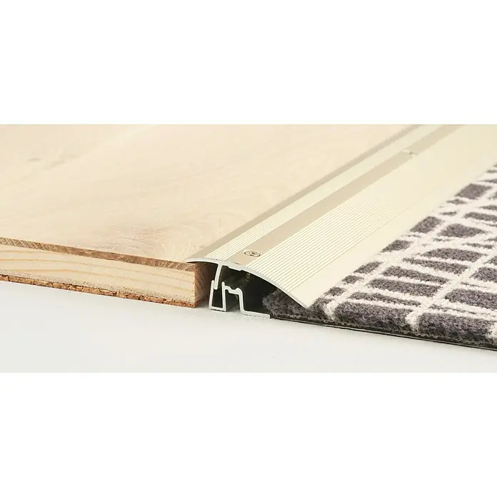 LOGOCLIC Anpassprofil 402 - Sahara, 0,9 m x 50 mm, Montageart: Schrauben - Übergangsprofil zwischen Holzboden und Teppichboden. Eine elegante Lösung zur Verbindung verschiedener Bodenbeläge.